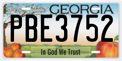 GA license plate PBE3752