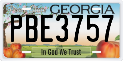GA license plate PBE3757