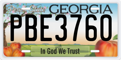 GA license plate PBE3760