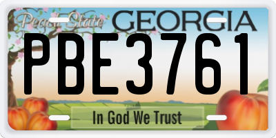 GA license plate PBE3761