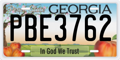 GA license plate PBE3762