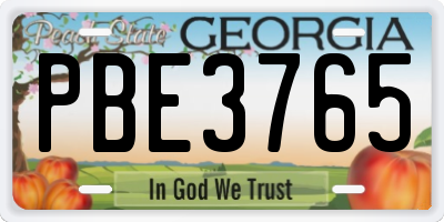 GA license plate PBE3765