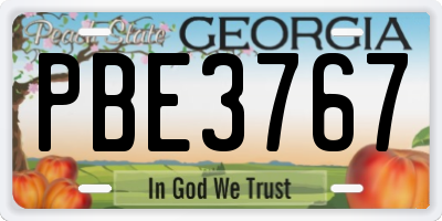 GA license plate PBE3767