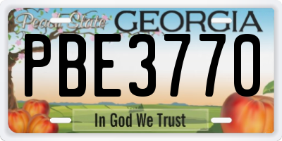 GA license plate PBE3770