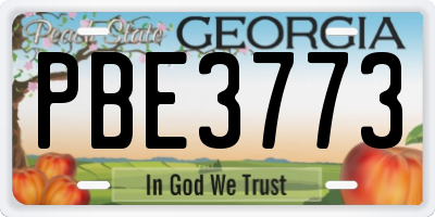 GA license plate PBE3773