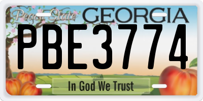 GA license plate PBE3774