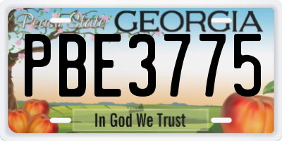 GA license plate PBE3775