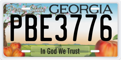 GA license plate PBE3776