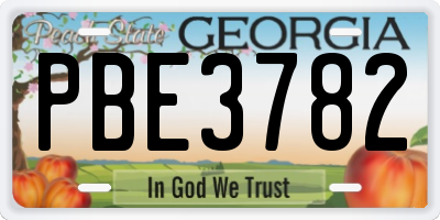GA license plate PBE3782