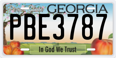 GA license plate PBE3787