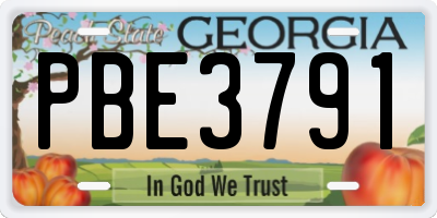 GA license plate PBE3791
