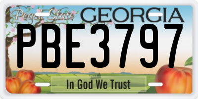 GA license plate PBE3797