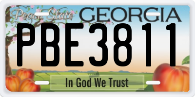 GA license plate PBE3811