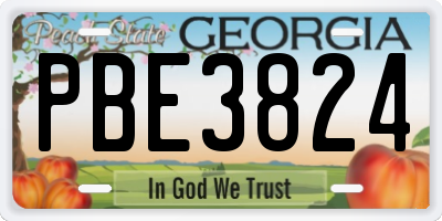 GA license plate PBE3824