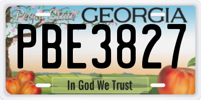 GA license plate PBE3827