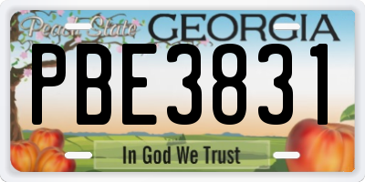 GA license plate PBE3831