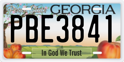 GA license plate PBE3841