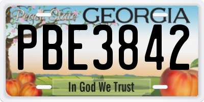 GA license plate PBE3842