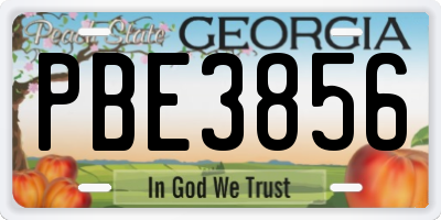GA license plate PBE3856