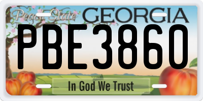 GA license plate PBE3860