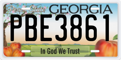 GA license plate PBE3861
