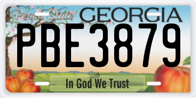GA license plate PBE3879