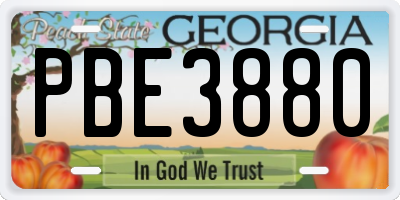GA license plate PBE3880