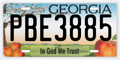 GA license plate PBE3885