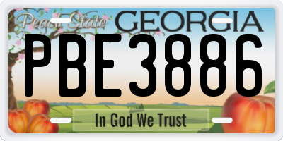 GA license plate PBE3886