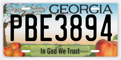 GA license plate PBE3894