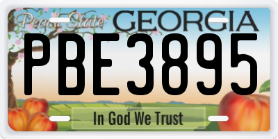 GA license plate PBE3895