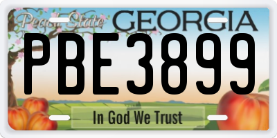 GA license plate PBE3899