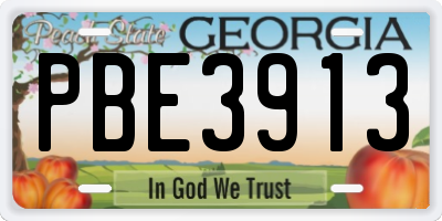 GA license plate PBE3913