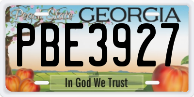 GA license plate PBE3927