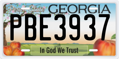 GA license plate PBE3937
