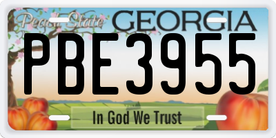 GA license plate PBE3955