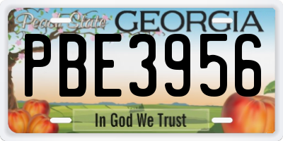 GA license plate PBE3956