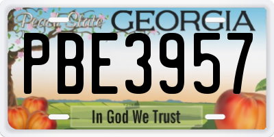 GA license plate PBE3957