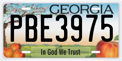 GA license plate PBE3975
