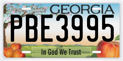 GA license plate PBE3995