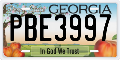 GA license plate PBE3997