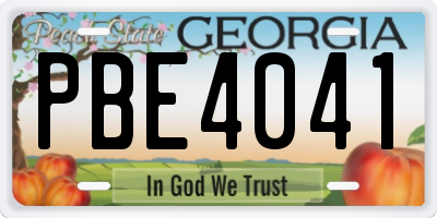 GA license plate PBE4041
