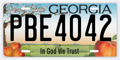 GA license plate PBE4042