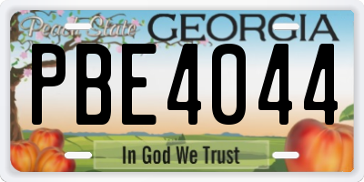 GA license plate PBE4044