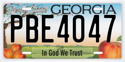 GA license plate PBE4047
