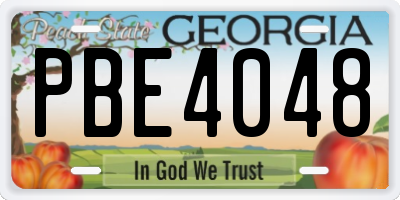 GA license plate PBE4048