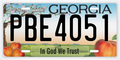 GA license plate PBE4051