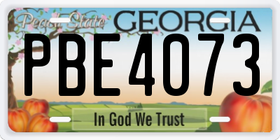GA license plate PBE4073