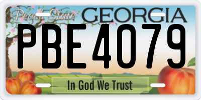 GA license plate PBE4079