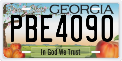 GA license plate PBE4090